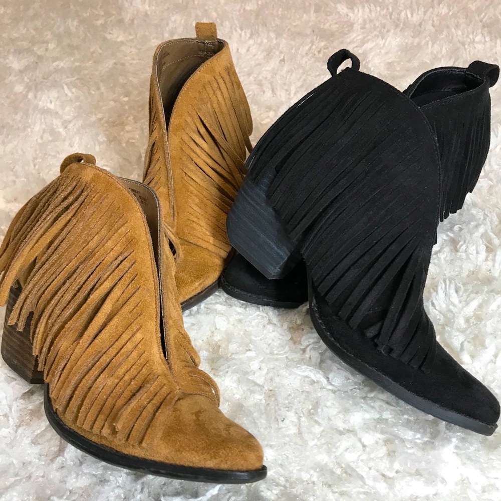 2 PAIR OF FRINGE BOOTIES WITH DEEP V OPENING 🖤🤎